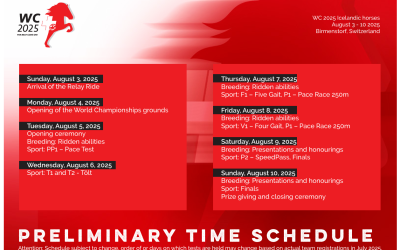 Preliminary Time Schedule out for WC 2025 in Birmenstorf CH